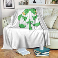 St Patricks Day Bigfoot Shamrock Throw Blanket Six Seven Meme