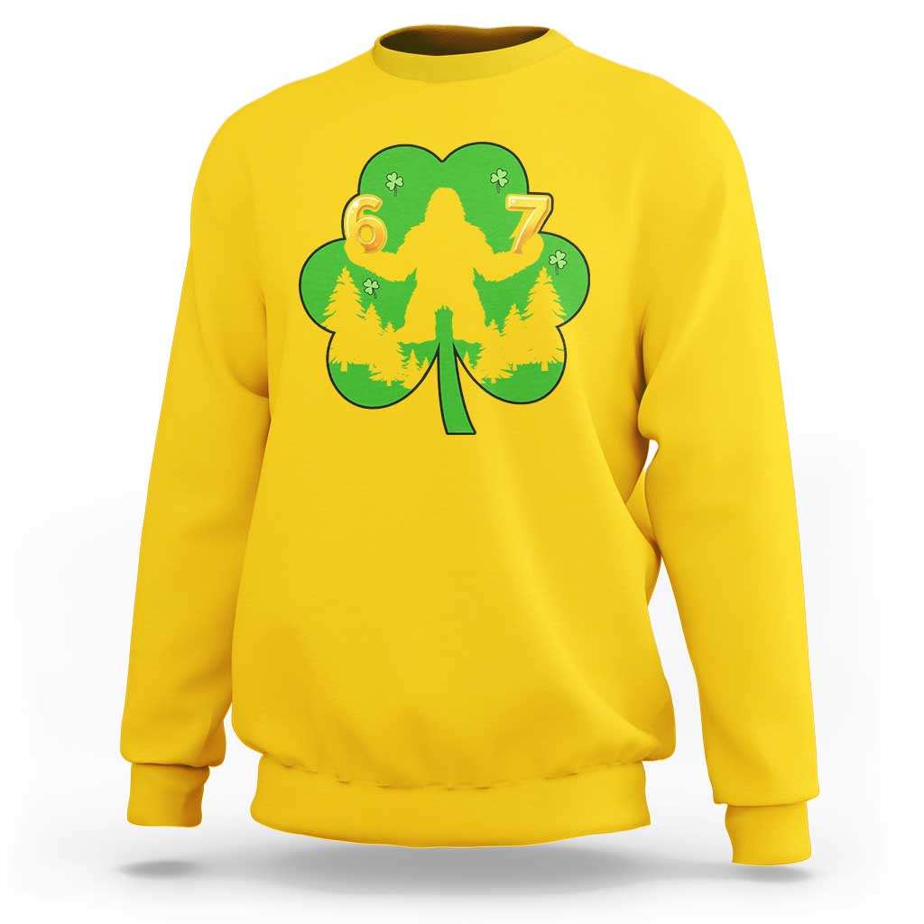 St Patricks Day Bigfoot Shamrock Sweatshirt Six Seven Meme