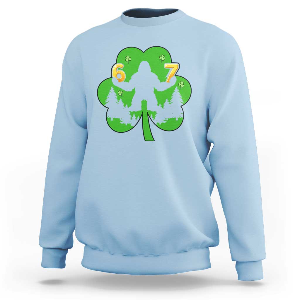 St Patricks Day Bigfoot Shamrock Sweatshirt Six Seven Meme