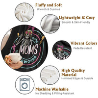 Funny Skeleton Mom Graphic Throw Blanket Good Moms Say Bad Words