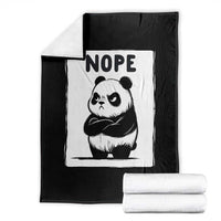 Grumpy Panda Says Nope Throw Blanket Japanese Aesthetic Panda Bear Graphic