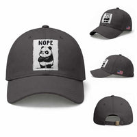 Grumpy Panda Says Nope Baseball Cap Japanese Aesthetic Panda Bear Graphic