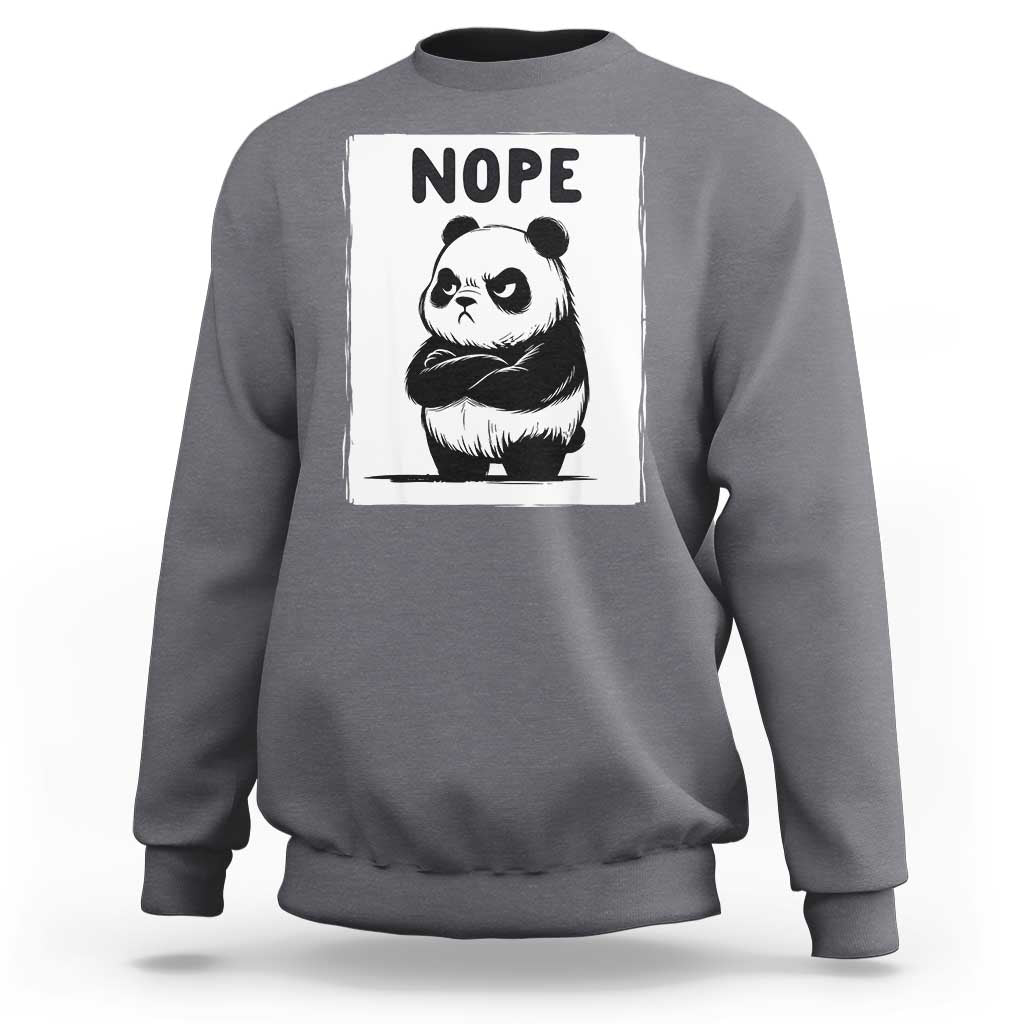 Grumpy Panda Says Nope Sweatshirt Japanese Aesthetic Panda Bear Graphic