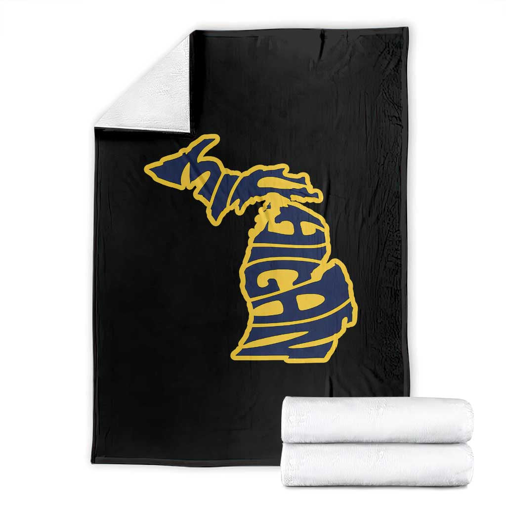 Michigan Lover State Map Pride Souvenir Gift Throw Blanket