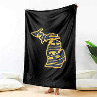 Michigan Lover State Map Pride Souvenir Gift Throw Blanket