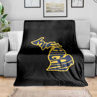 Michigan Lover State Map Pride Souvenir Gift Throw Blanket