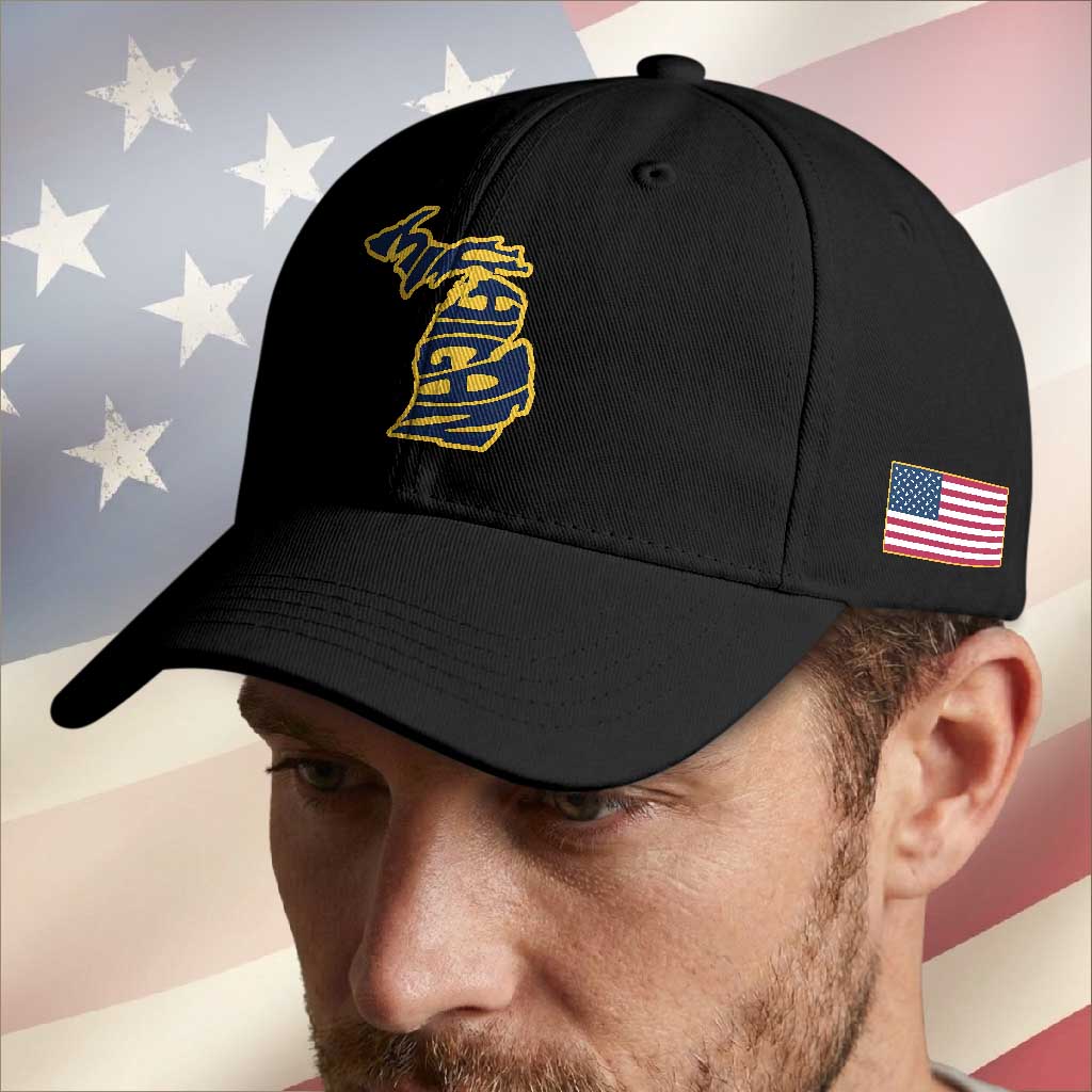 Michigan Lover State Map Pride Souvenir Gift Baseball Cap