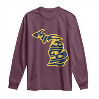 Michigan Lover State Map Pride Souvenir Gift Long Sleeve Shirt