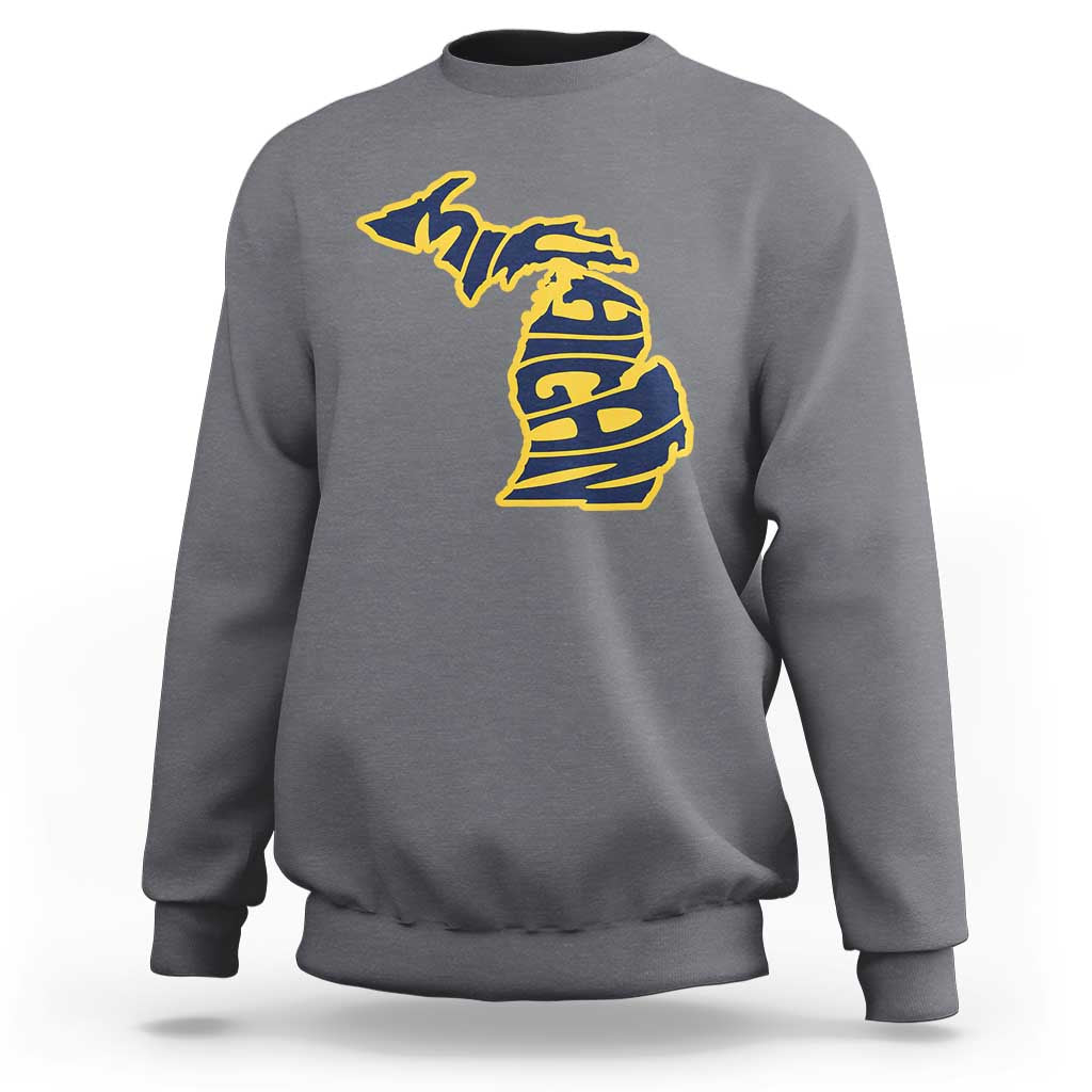 Michigan Lover State Map Pride Souvenir Gift Sweatshirt