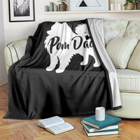 Proud Pomeranian Dad Throw Blanket Small Breed Dog Owner Gift
