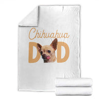 Proud Chihuahua Dad Throw Blanket Ankle Biter Dog Lover