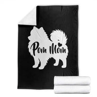 Proud Pom Mom Throw Blanket Pomeranian Dog Lover Gift