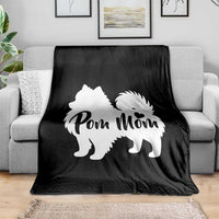 Proud Pom Mom Throw Blanket Pomeranian Dog Lover Gift