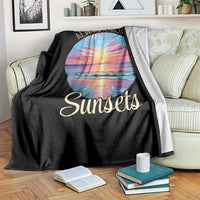 Always Chasing Sunsets Throw Blanket Summer Vacation Travel Gift