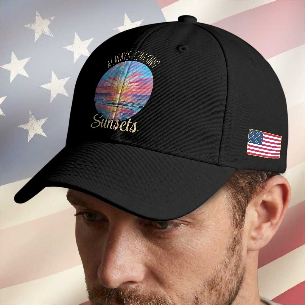 Always Chasing Sunsets Baseball Cap Summer Vacation Travel Gift