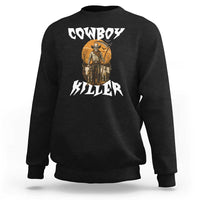 Cowboy Killer Halloween Skeleton Sweatshirt Gothic Western Art - Wonder Print Shop