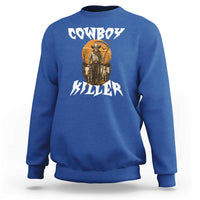 Cowboy Killer Halloween Skeleton Sweatshirt Gothic Western Art - Wonder Print Shop