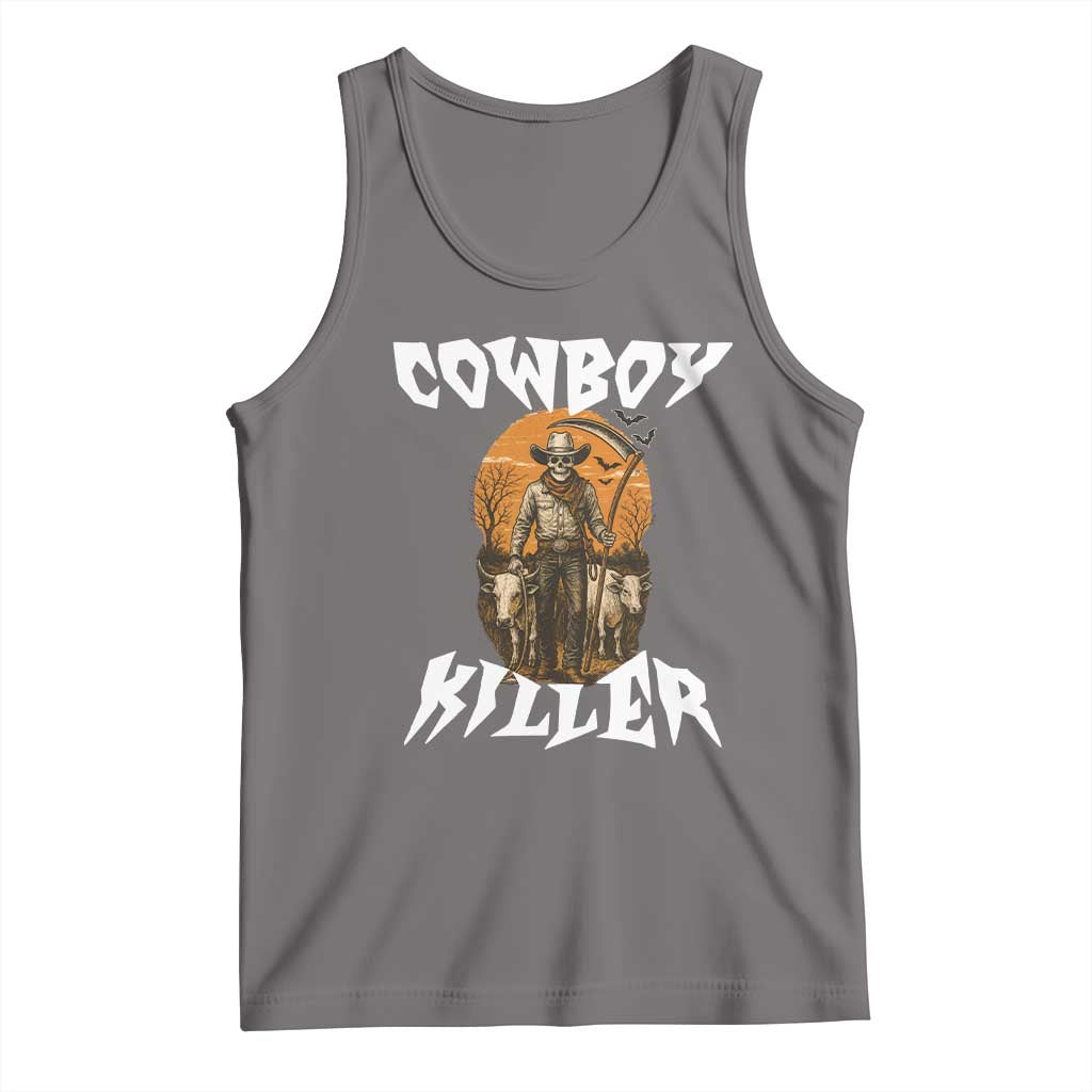 Cowboy Killer Halloween Skeleton Tank Top Gothic Western Art - Wonder Print Shop