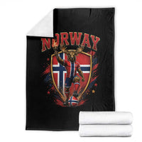 Funny Norway Norwegian Moose Throw Blanket Soccer Fan Game Day Gift