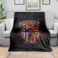 Funny Norway Norwegian Moose Throw Blanket Soccer Fan Game Day Gift