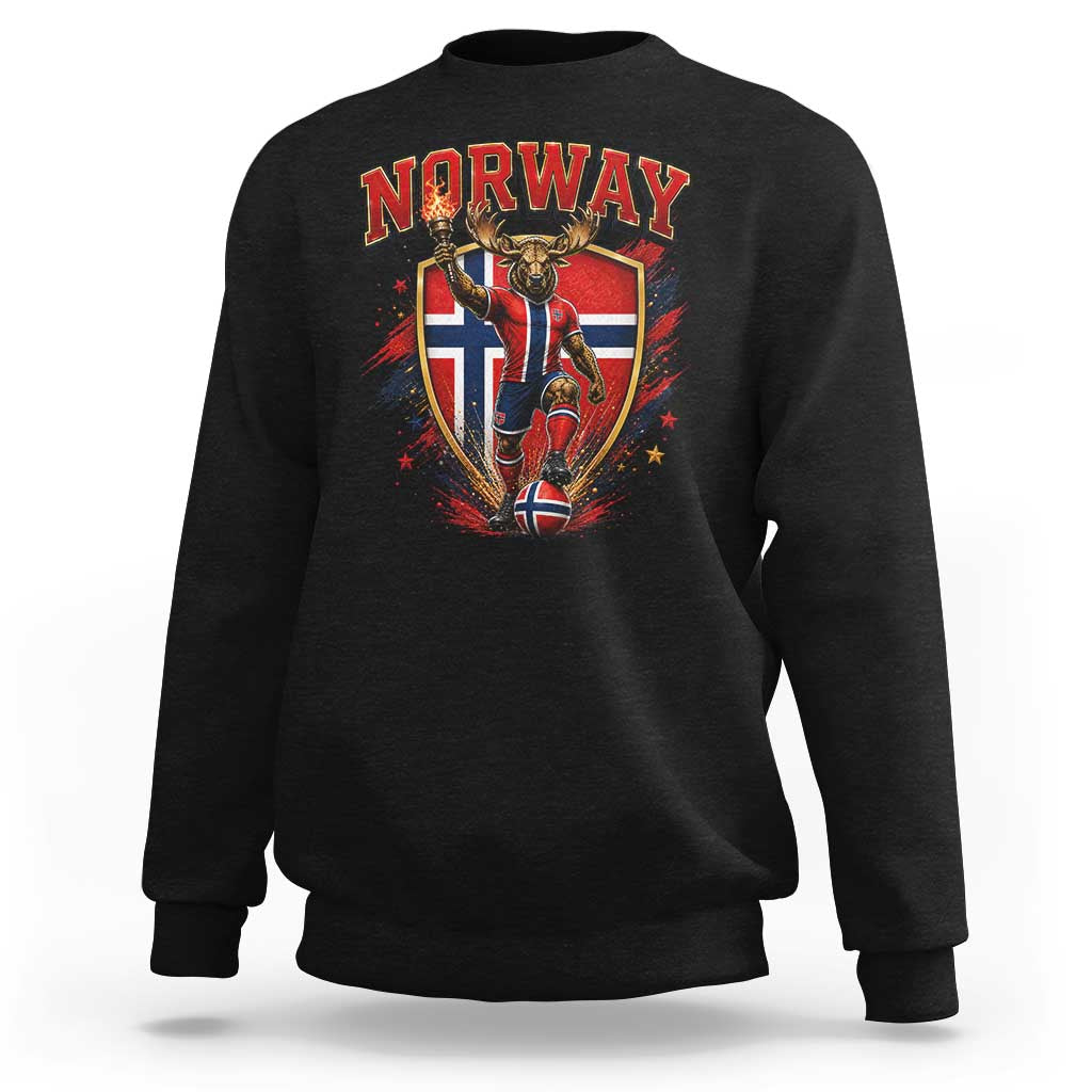 Funny Norway Norwegian Moose Sweatshirt Soccer Fan Game Day Gift