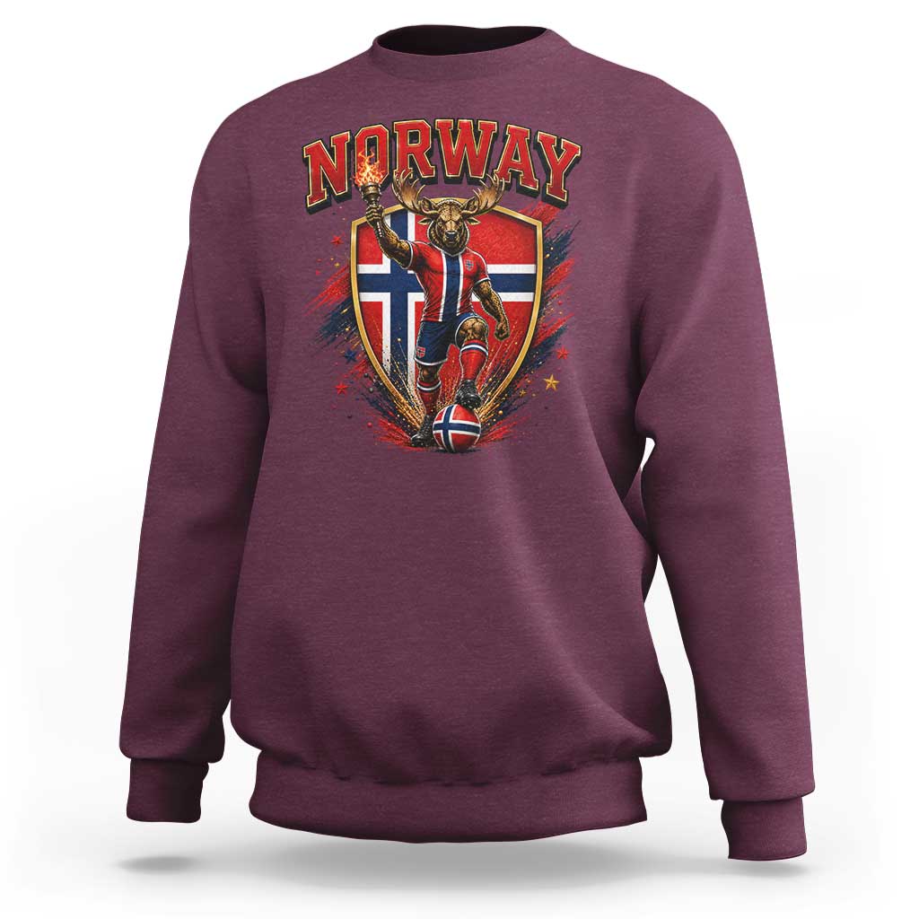 Funny Norway Norwegian Moose Sweatshirt Soccer Fan Game Day Gift