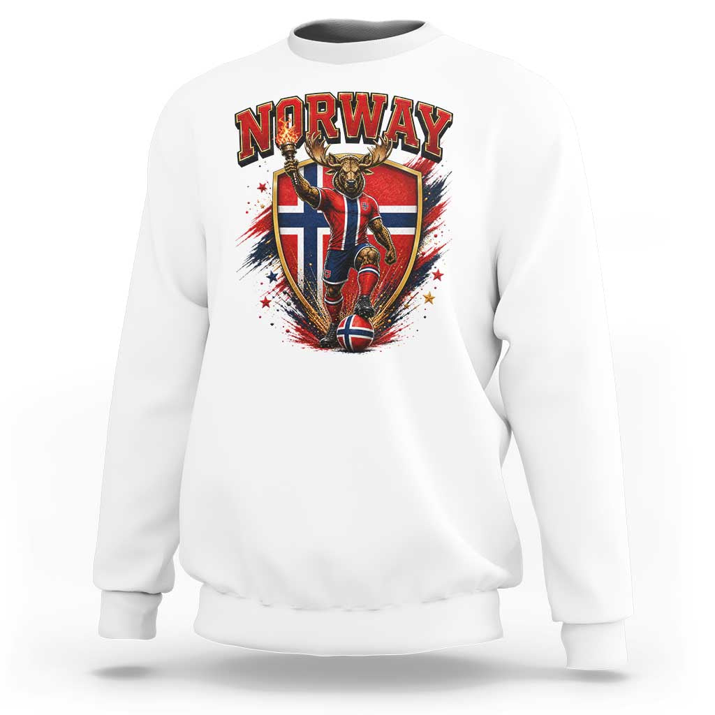 Funny Norway Norwegian Moose Sweatshirt Soccer Fan Game Day Gift