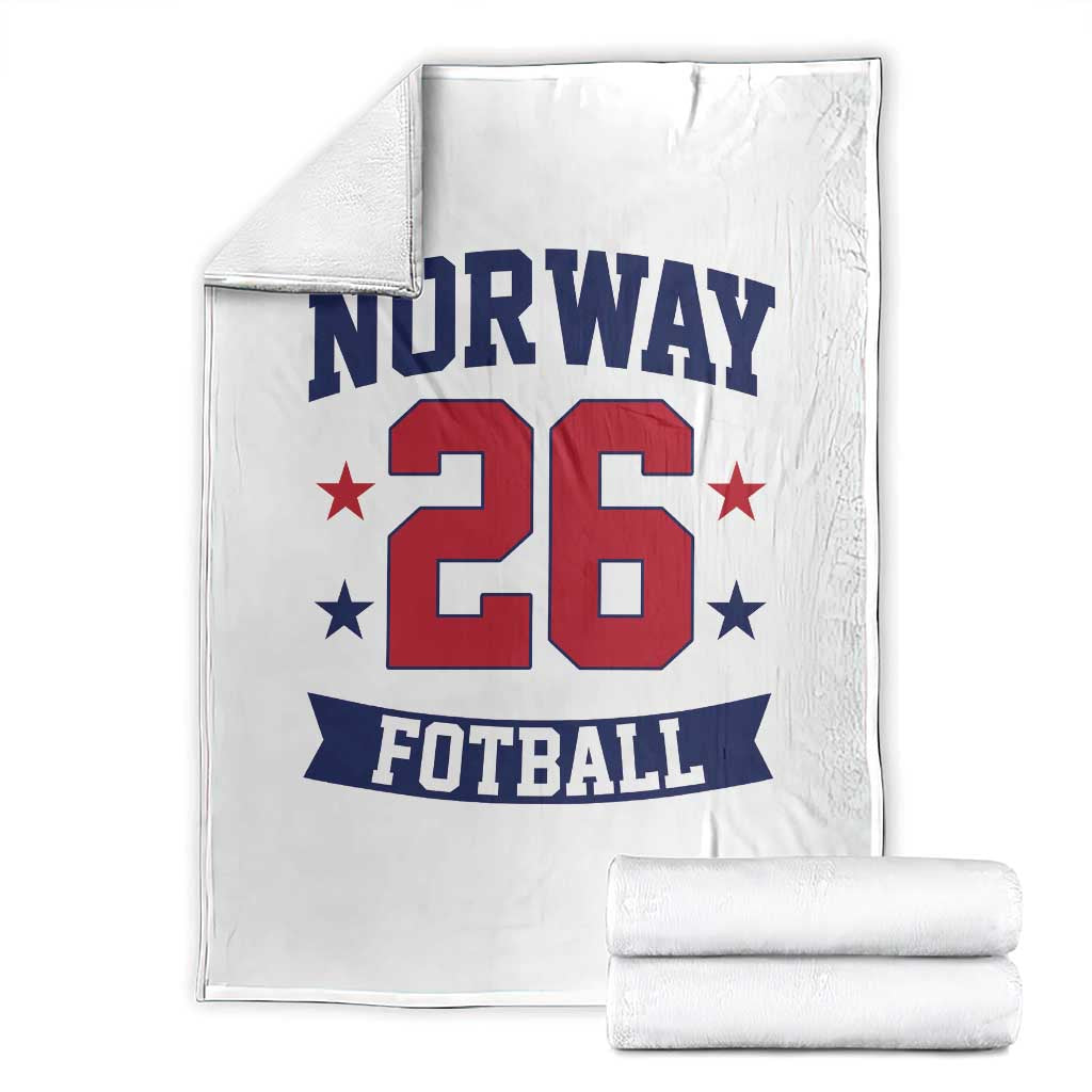 Vintage Norway Fotball Throw Blanket Norwegian Flag Game Day Fan Gift