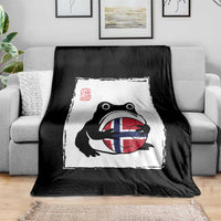 Grumpy Frog Norway Soccer Fan Throw Blanket Japanese Style Match Day
