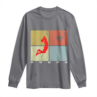 Hoops Life Long Sleeve Shirt Retro Basketball Dunk Silhouette - Wonder Print Shop