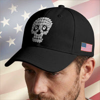Funny Pitbull Skull Halloween Baseball Cap Bully Dog Lover Spooky Gift