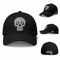 Funny Pitbull Skull Halloween Baseball Cap Bully Dog Lover Spooky Gift