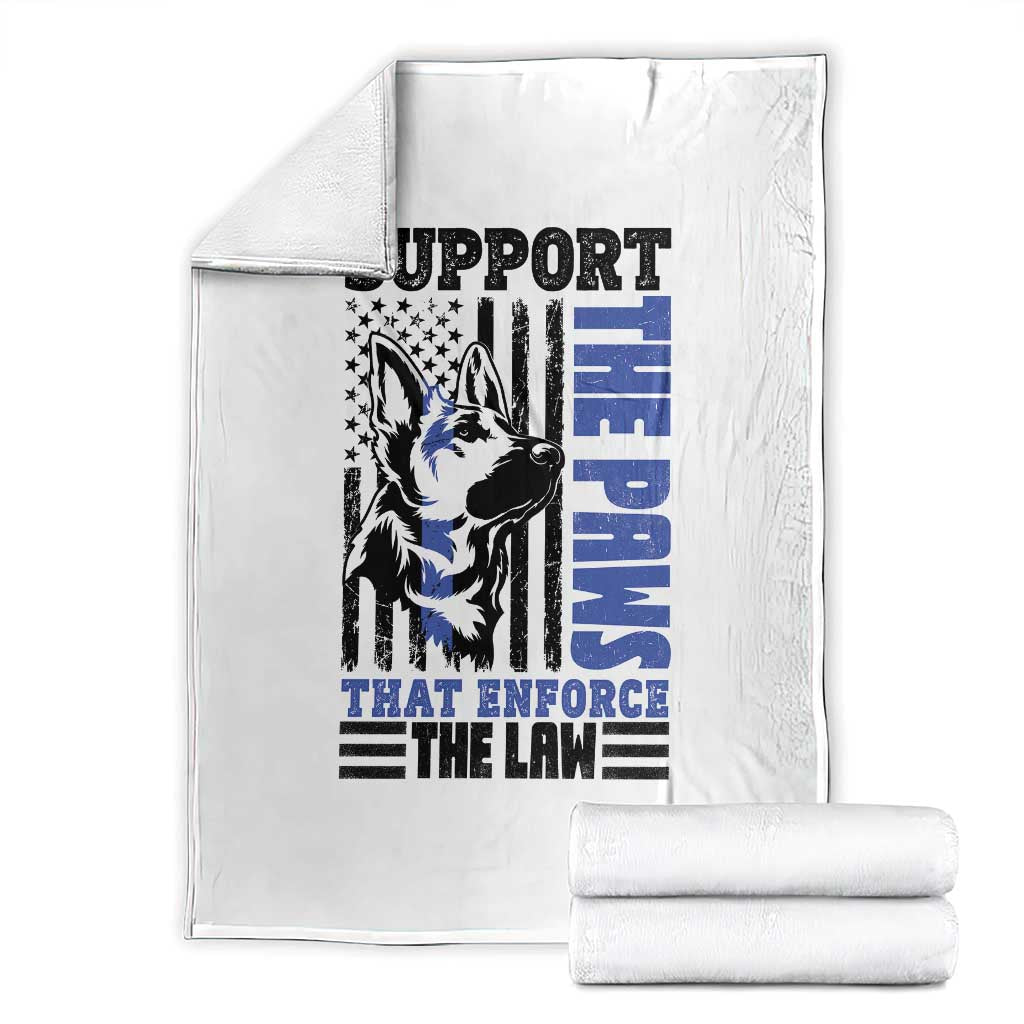 German Shepherd K9 Police Dog Gift Throw Blanket Support The Paws That Enforce The Law