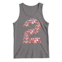 Fire Truck 2nd Birthday Tank Top Firefighter Gift For Two Year Old Kid