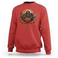 Skeleton Firefighter Pumpkin Halloween Sweatshirt Courage Honor Sacrifice Spooky Gift