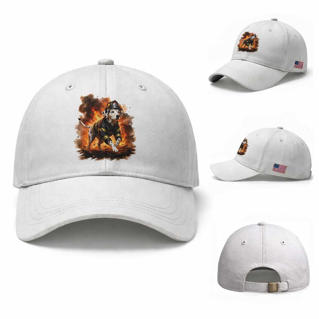 Dalmatian Firefighter Hero Baseball Cap Fire Engine Rescue Dog Lover Gift