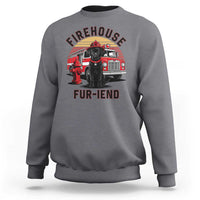 Firehouse Furiend Black Labrador Firefighter Sweatshirt Fire Engine Rescue Dog Lover Gift