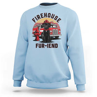 Firehouse Furiend Black Labrador Firefighter Sweatshirt Fire Engine Rescue Dog Lover Gift