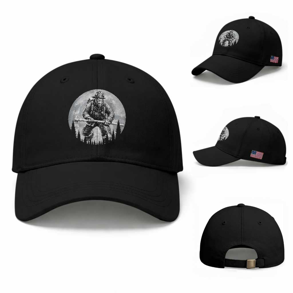Vintage Bigfoot Firefighter Baseball Cap First Responder Fireman Gift