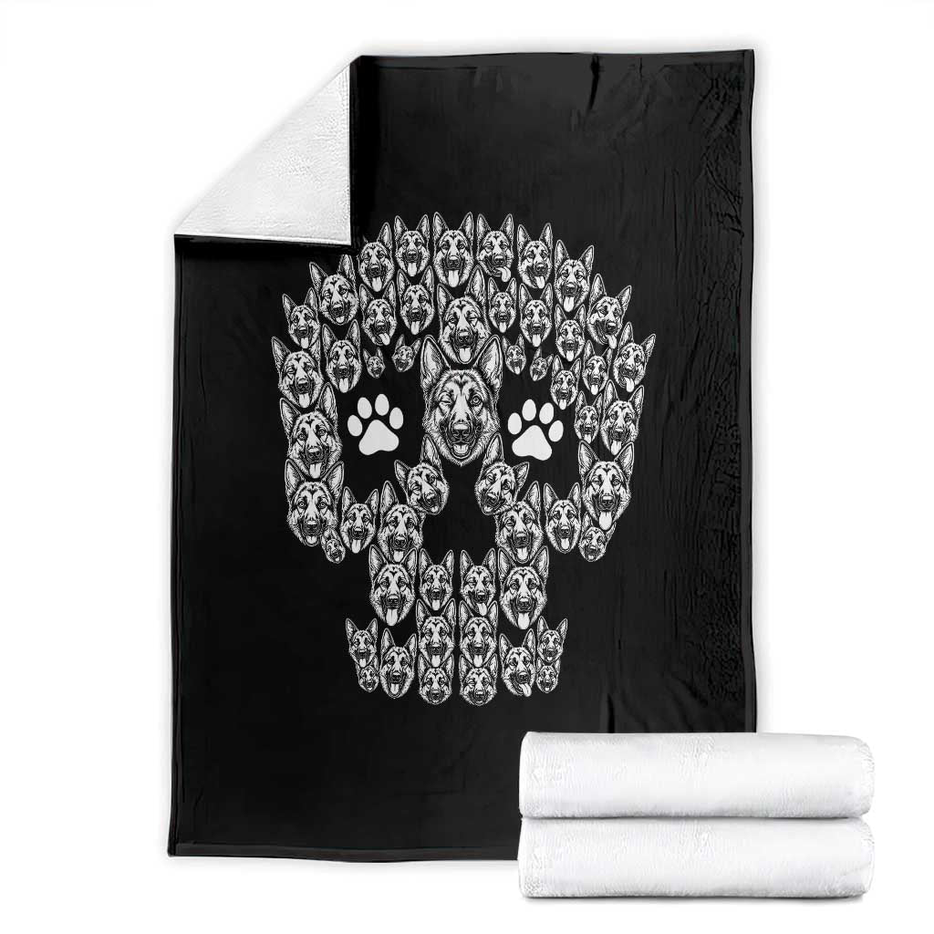 Funny German Shepherd Skull Halloween Throw Blanket Dog Lover Spooky Gift