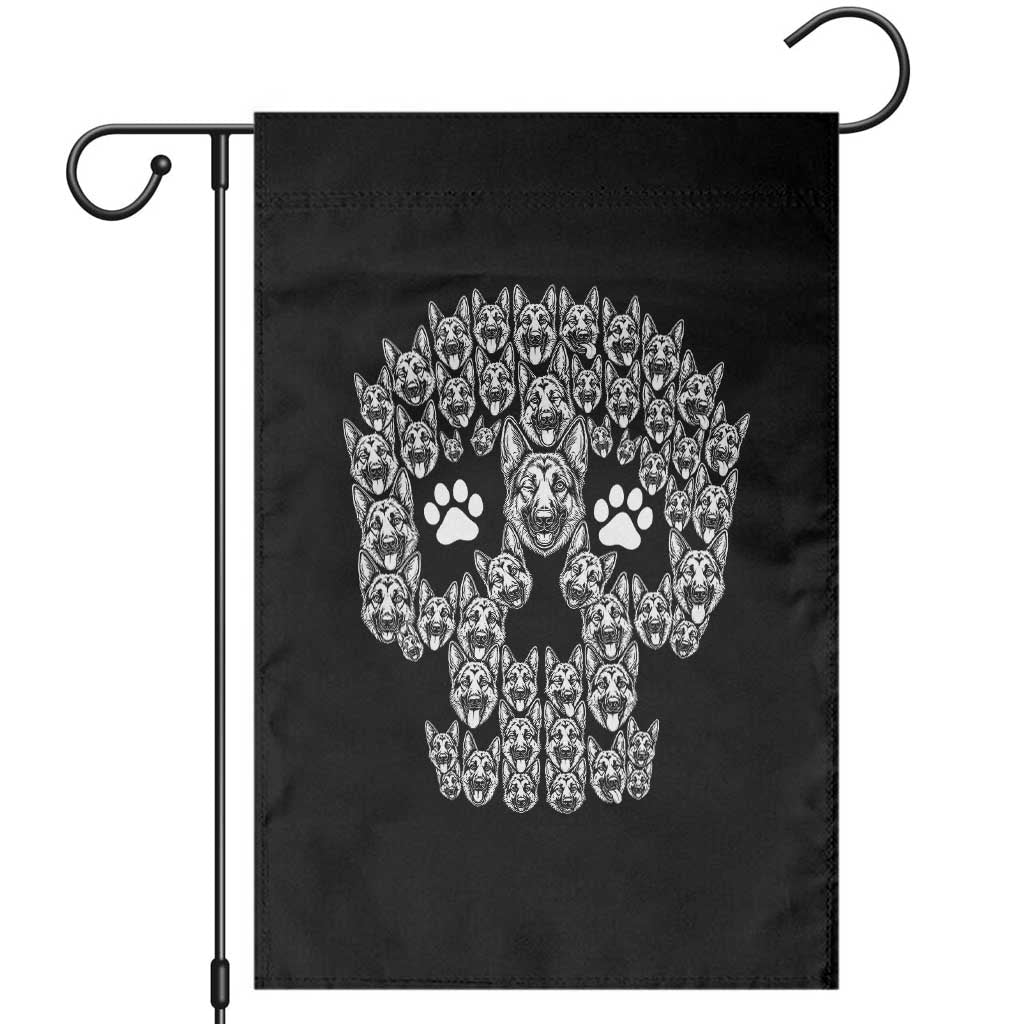 Funny German Shepherd Skull Halloween Garden Flag Dog Lover Spooky Gift
