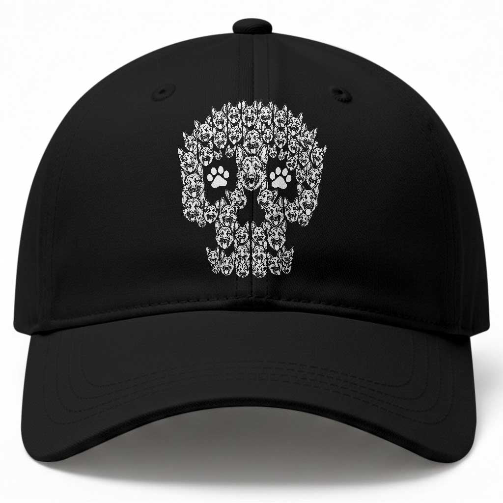 Funny German Shepherd Skull Halloween Baseball Cap Dog Lover Spooky Gift