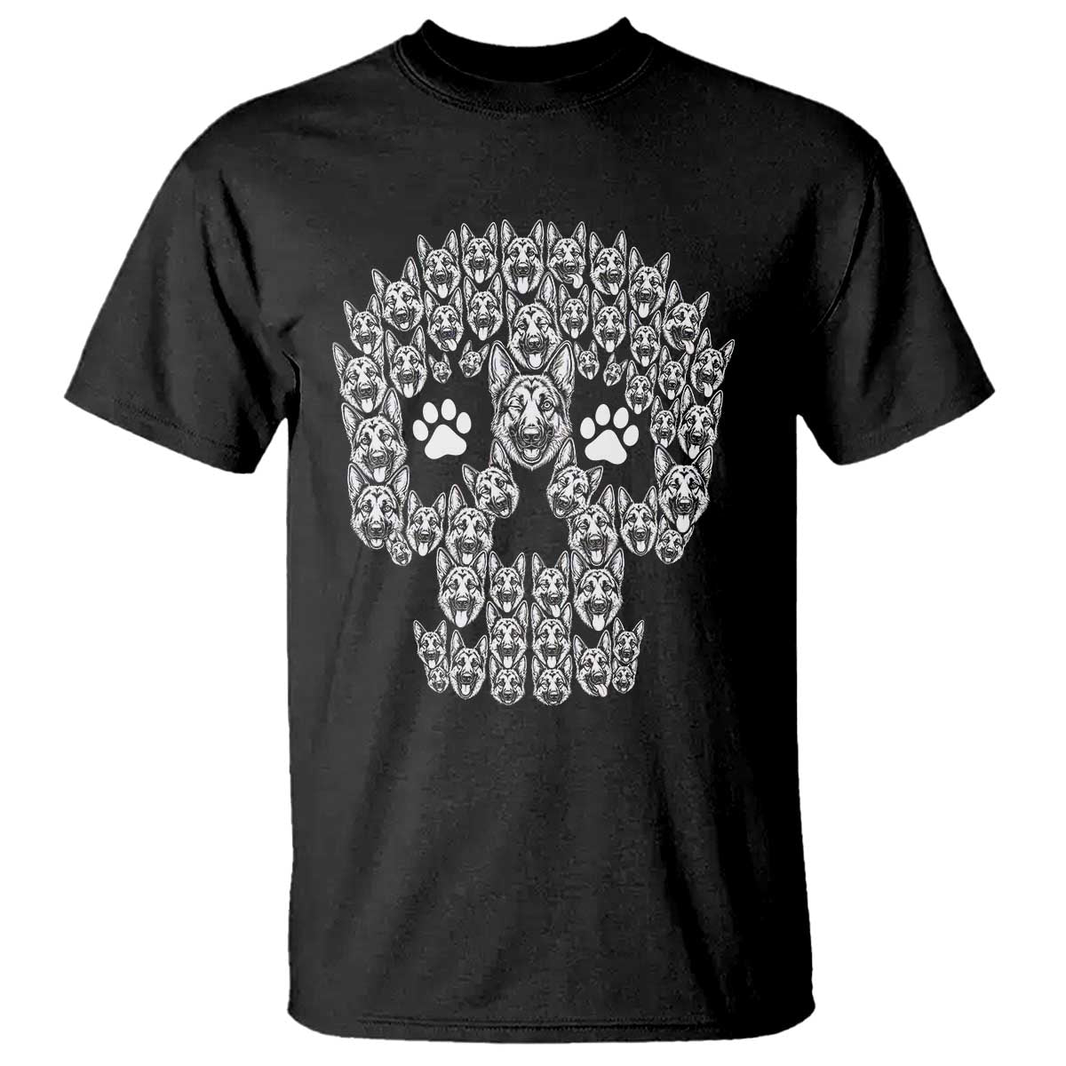 Funny German Shepherd Skull Halloween T Shirt Dog Lover Spooky Gift