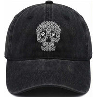 Funny German Shepherd Skull Halloween Washed Cotton Baseball Cap Dog Lover Spooky Gift