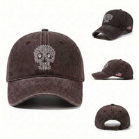 Funny German Shepherd Skull Halloween Washed Cotton Baseball Cap Dog Lover Spooky Gift