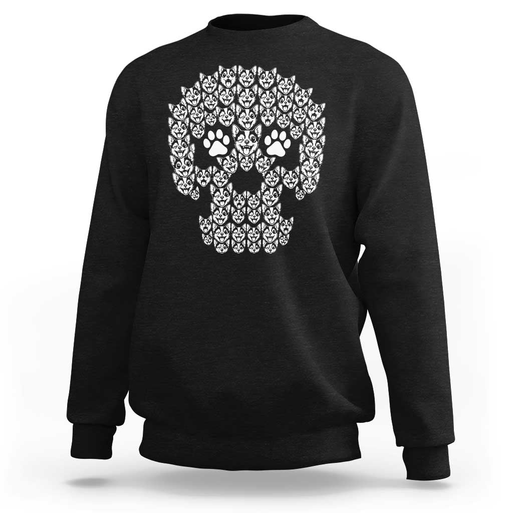 Funny Chihuahua Skull Halloween Sweatshirt Dog Lover Spooky Gift