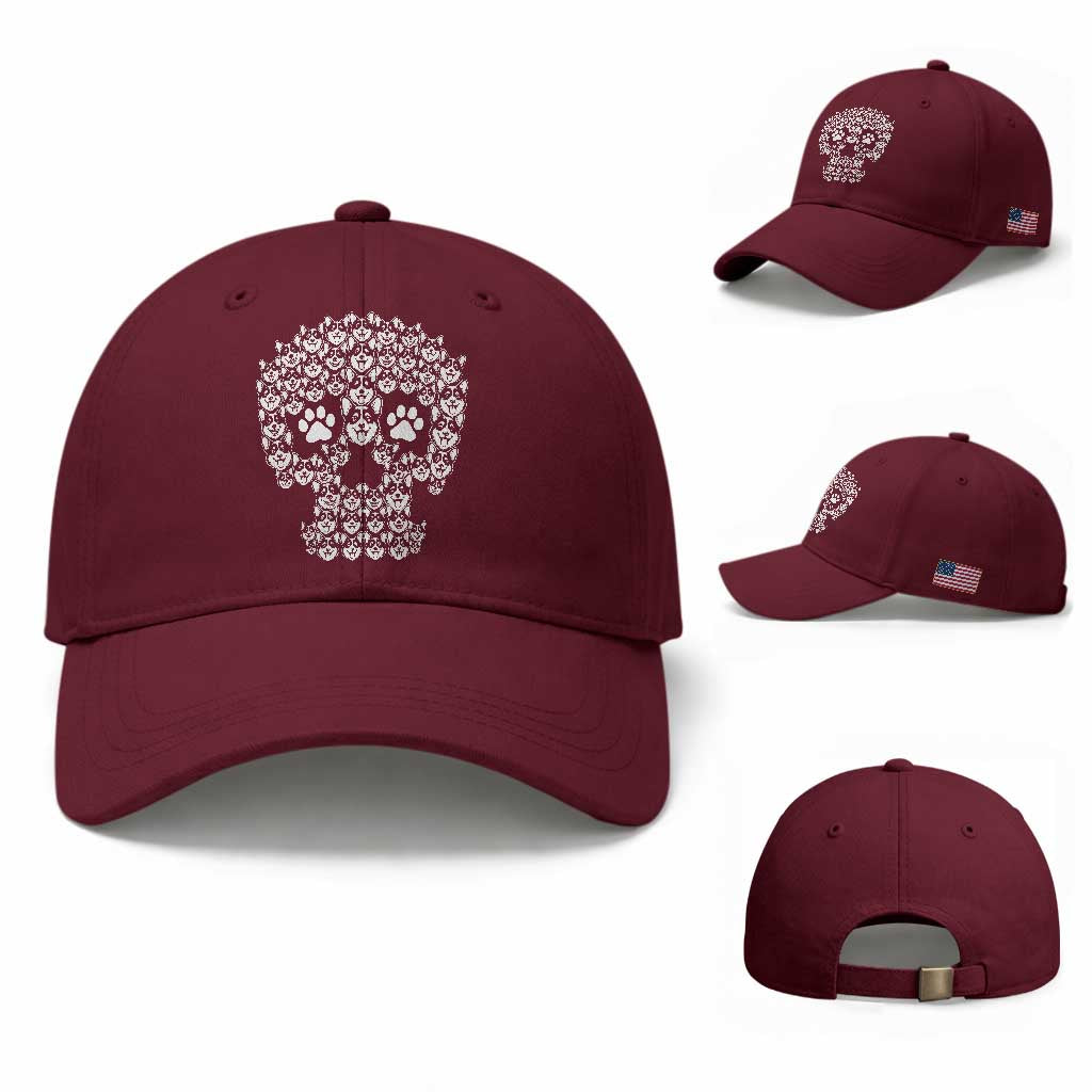 Funny Corgi Skull Halloween Baseball Cap Dog Lover Spooky Gift