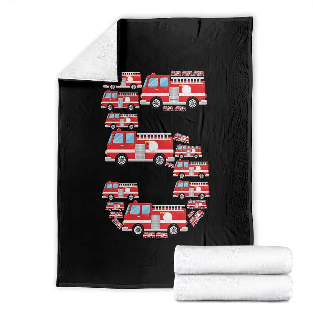 Fire Truck 5th Birthday Throw Blanket Firefighter Gift For Five Year Old Kid