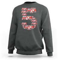 Fire Truck 5th Birthday Sweatshirt Firefighter Gift For Five Year Old Kid
