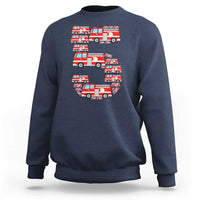 Fire Truck 5th Birthday Sweatshirt Firefighter Gift For Five Year Old Kid